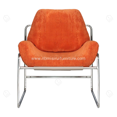Stainless steel leisure chair in fabric